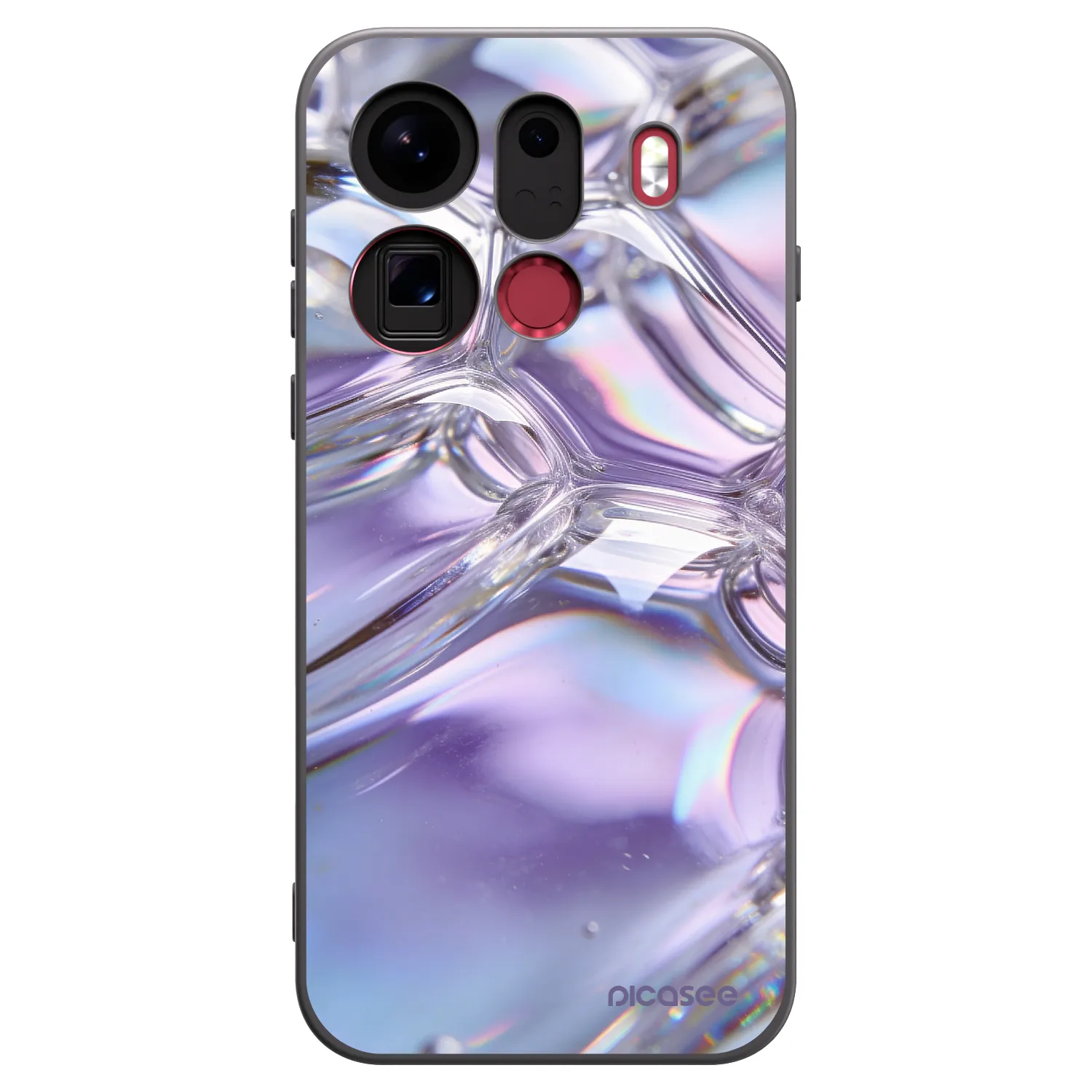 Picasee silikónový čierny obal pre OPPO Find X9 Pro - Iridescent bubbles