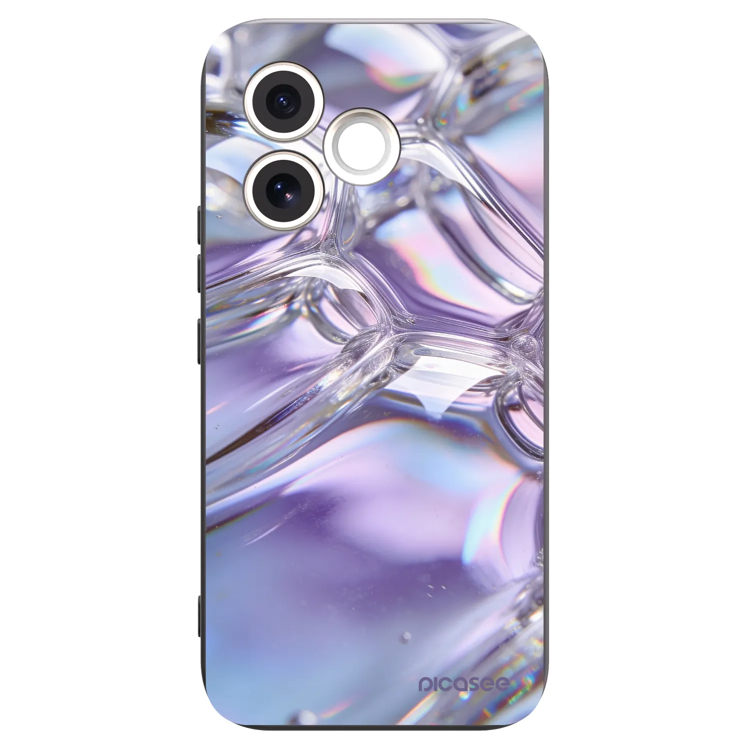 Picasee silikónový čierny obal pre Honor 600 Lite - Iridescent bubbles