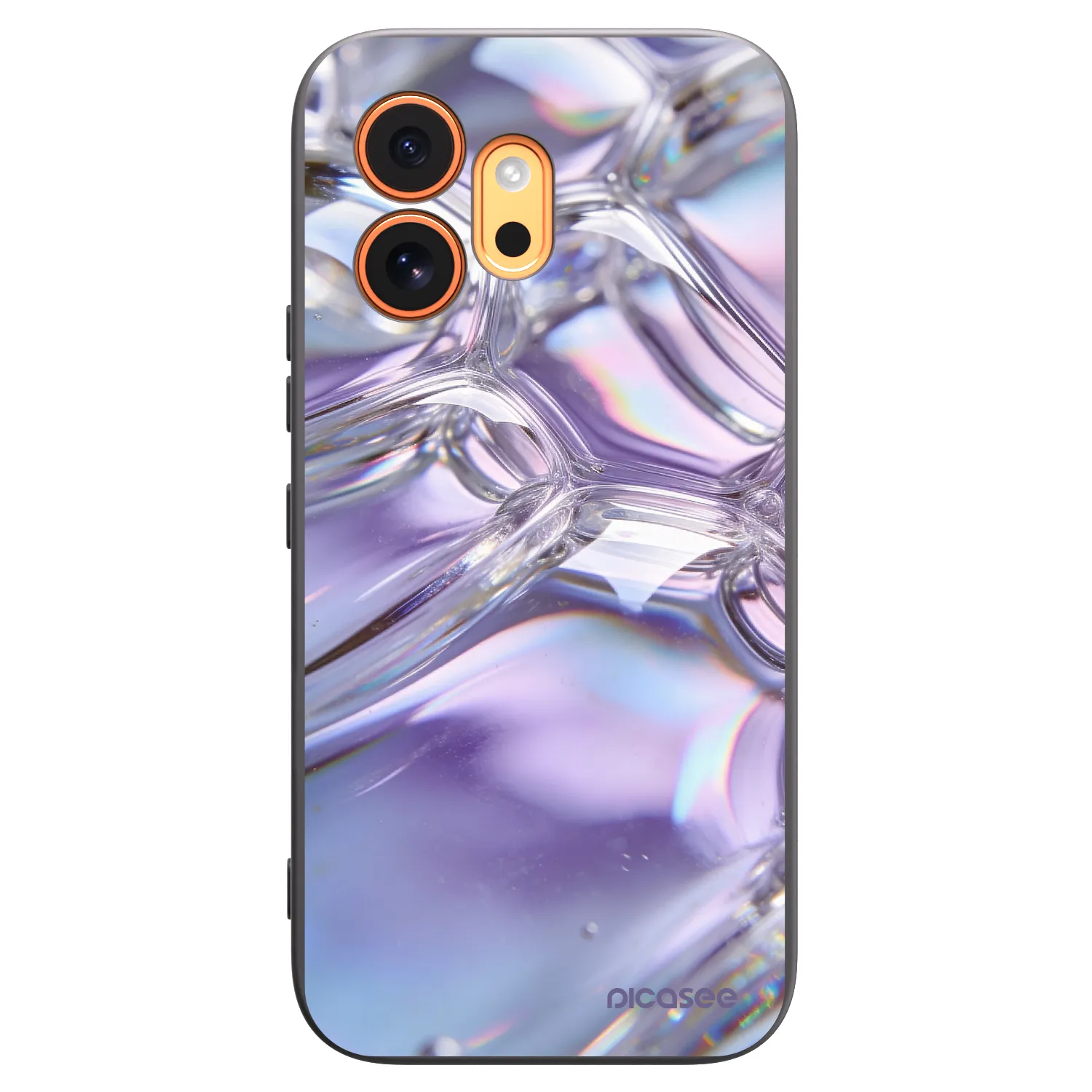 Picasee silikónový čierny obal pre Honor 600 - Iridescent bubbles