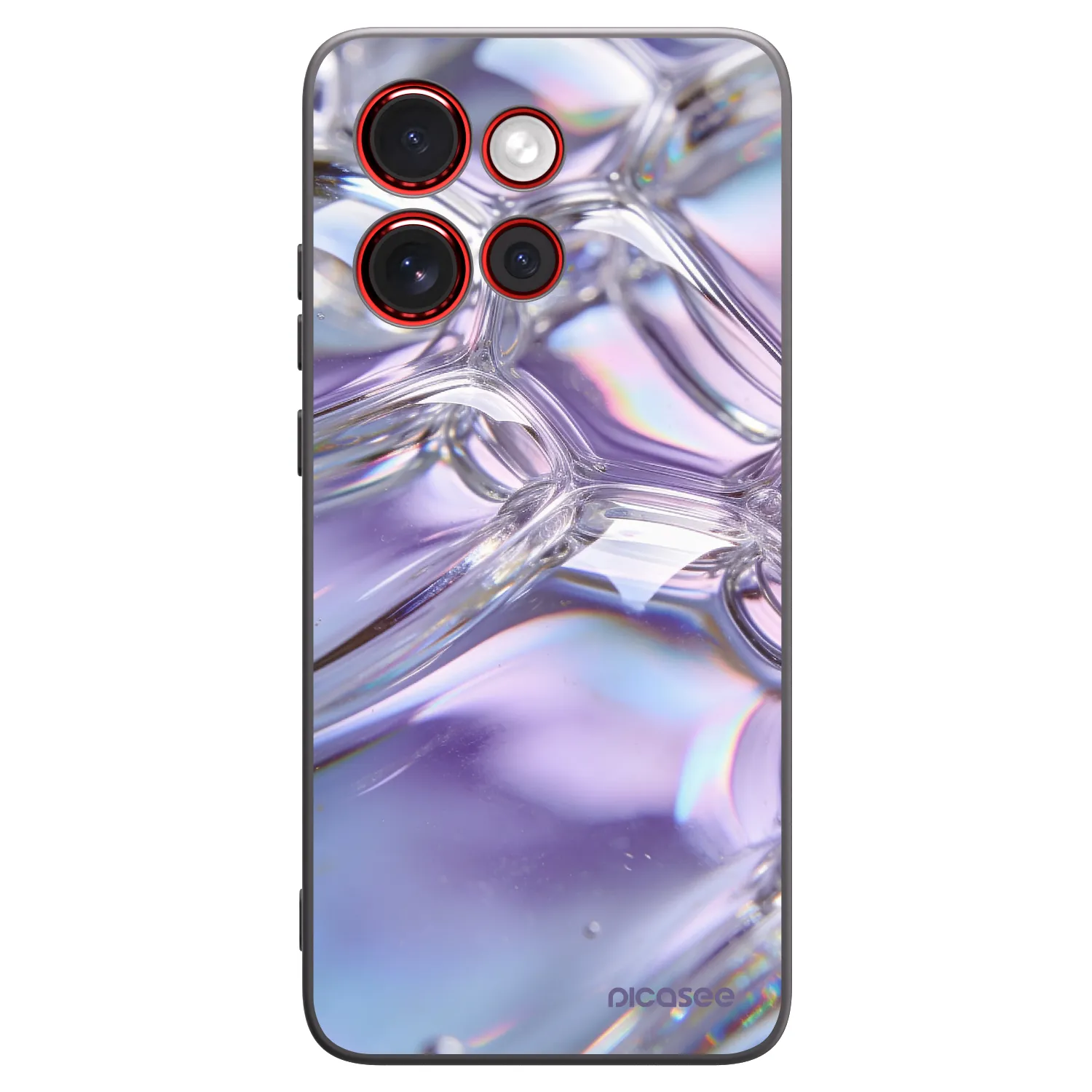 Picasee silikónový čierny obal pre Motorola Edge 60 Neo 5G - Iridescent bubbles