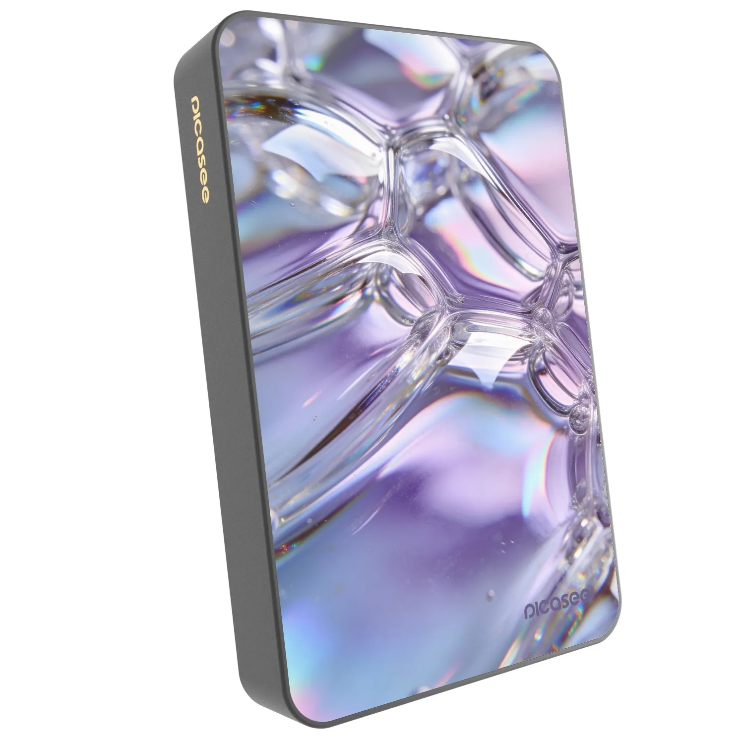 Picasee Powerbanka s MagSafe 10 000 mAh Šedá - Iridescent bubbles