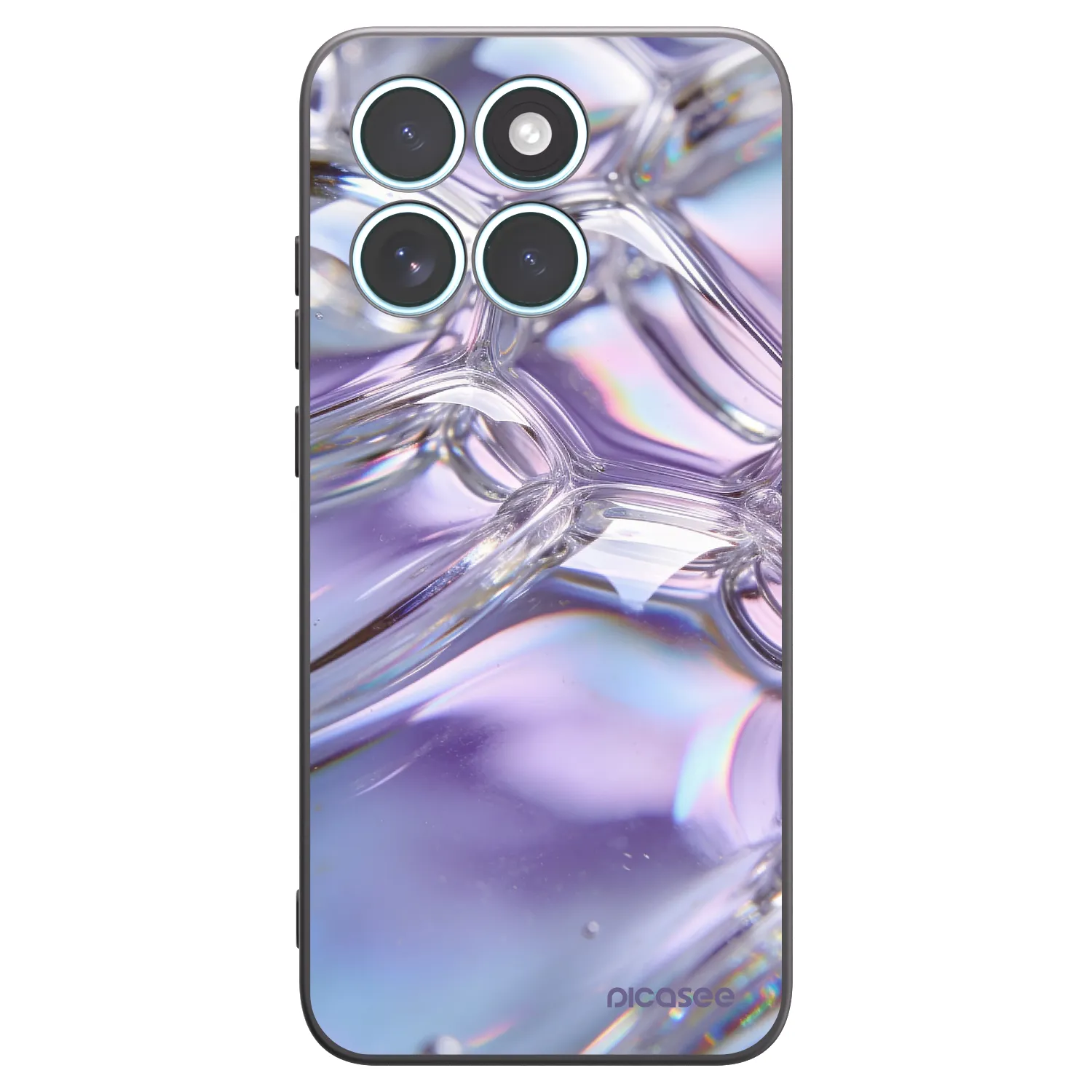 Picasee silikónový čierny obal pre Motorola Edge 70 Fusion - Iridescent bubbles