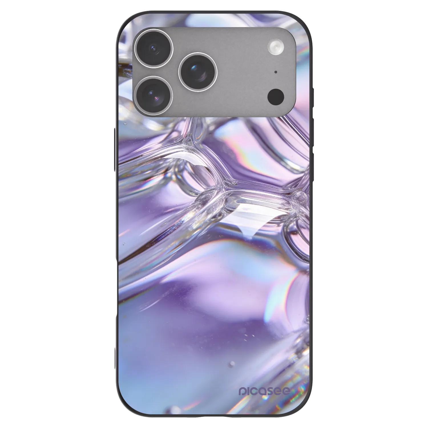 Picasee silikónový čierny obal pre Apple iPhone 18 Pro Max - Iridescent bubbles