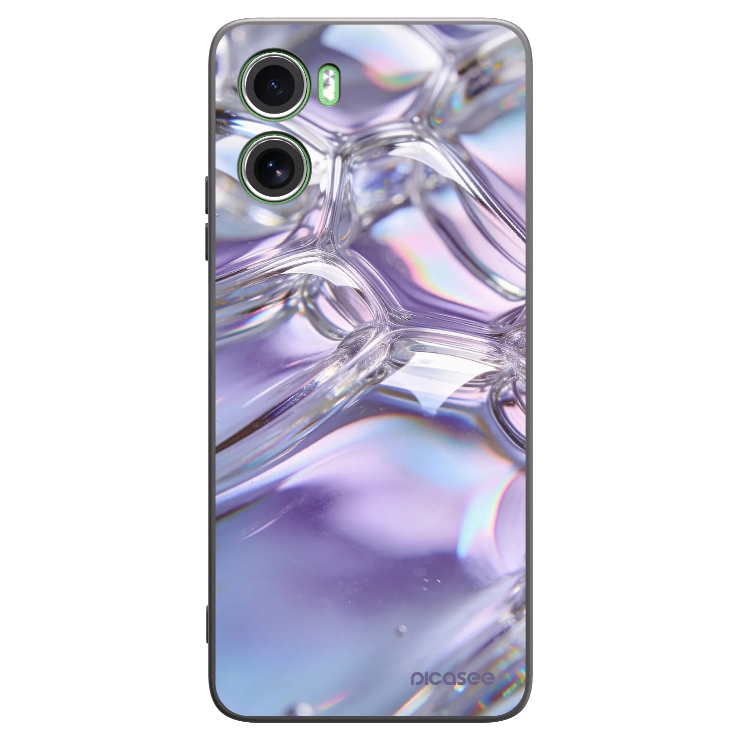 Picasee silikónový čierny obal pre Motorola Moto G06 - Iridescent bubbles