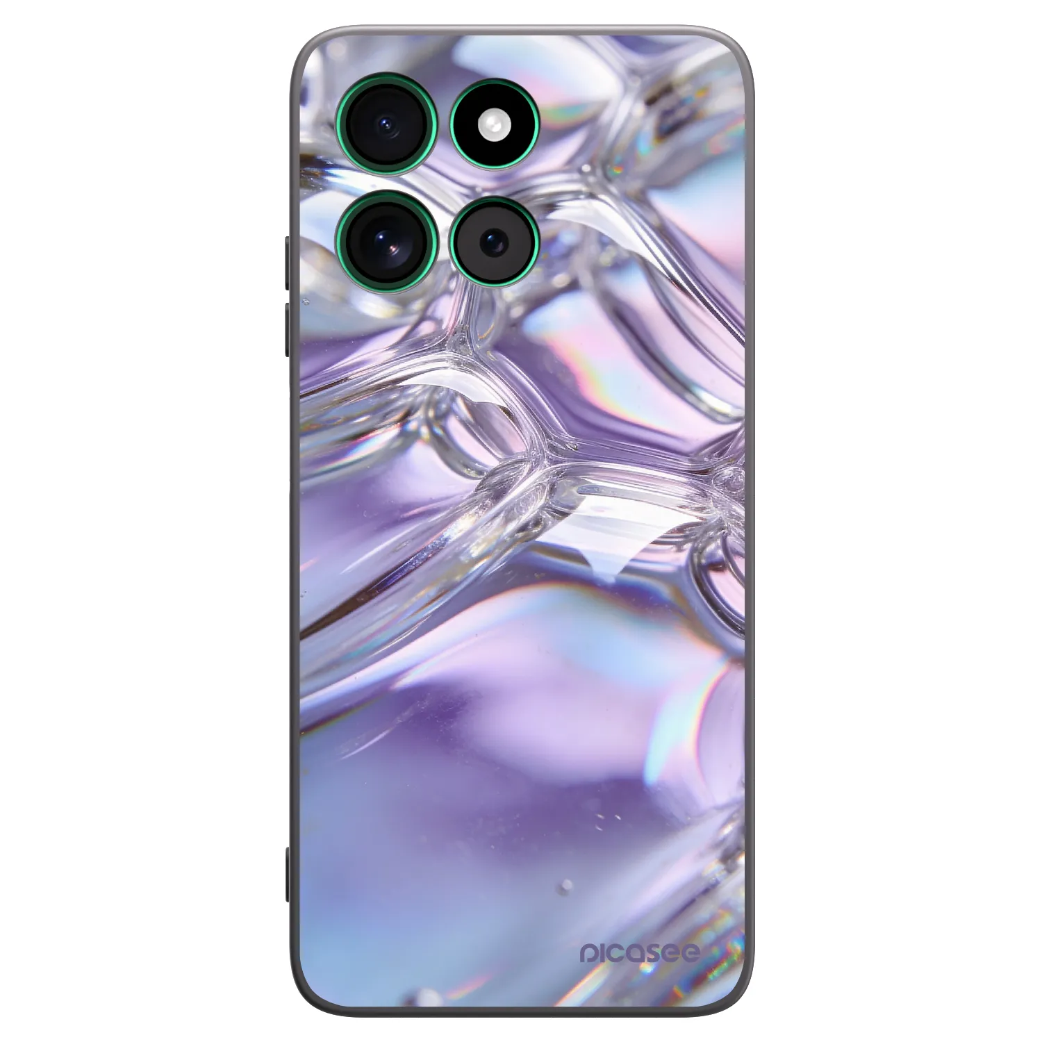 Picasee silikónový čierny obal pre Motorola Moto G57 Power - Iridescent bubbles