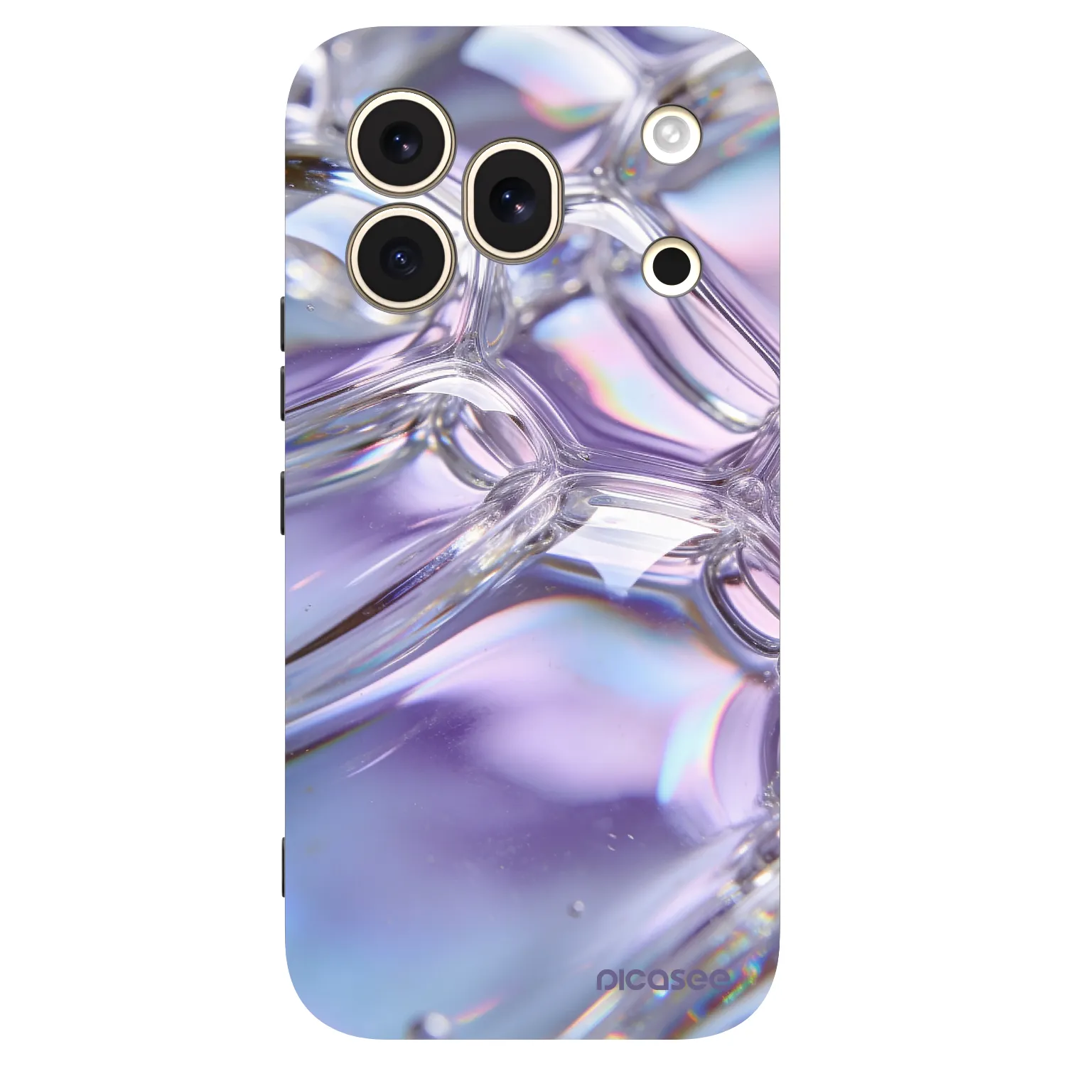 Picasee silikónový čierny obal pre Honor 600 Pro - Iridescent bubbles