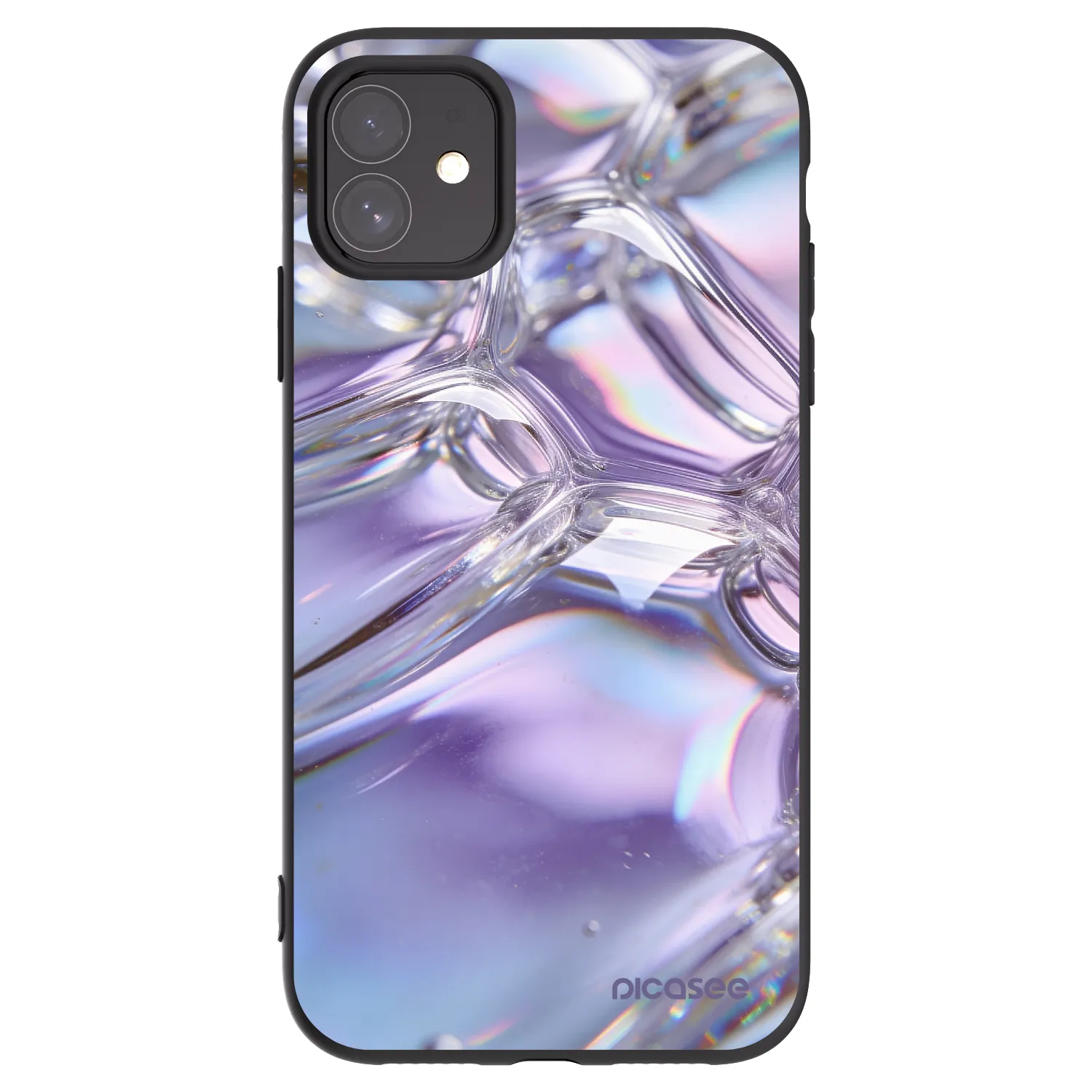 Picasee silikónový čierny obal pre Apple iPhone 11 - Iridescent bubbles