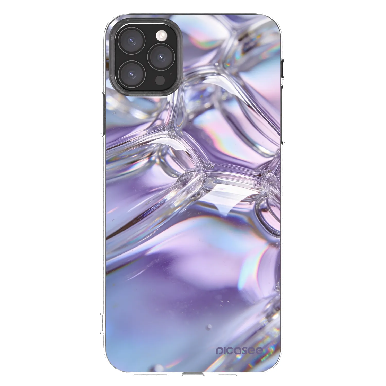 Picasee silikónový prehľadný obal pre Apple iPhone 11 Pro Max - Iridescent bubbles