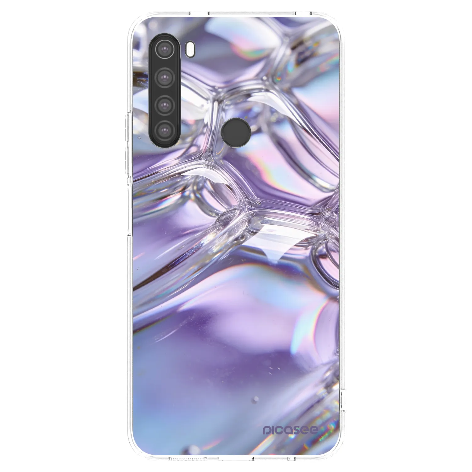 Picasee silikónový prehľadný obal pre Xiaomi Redmi Note 8 - Iridescent bubbles
