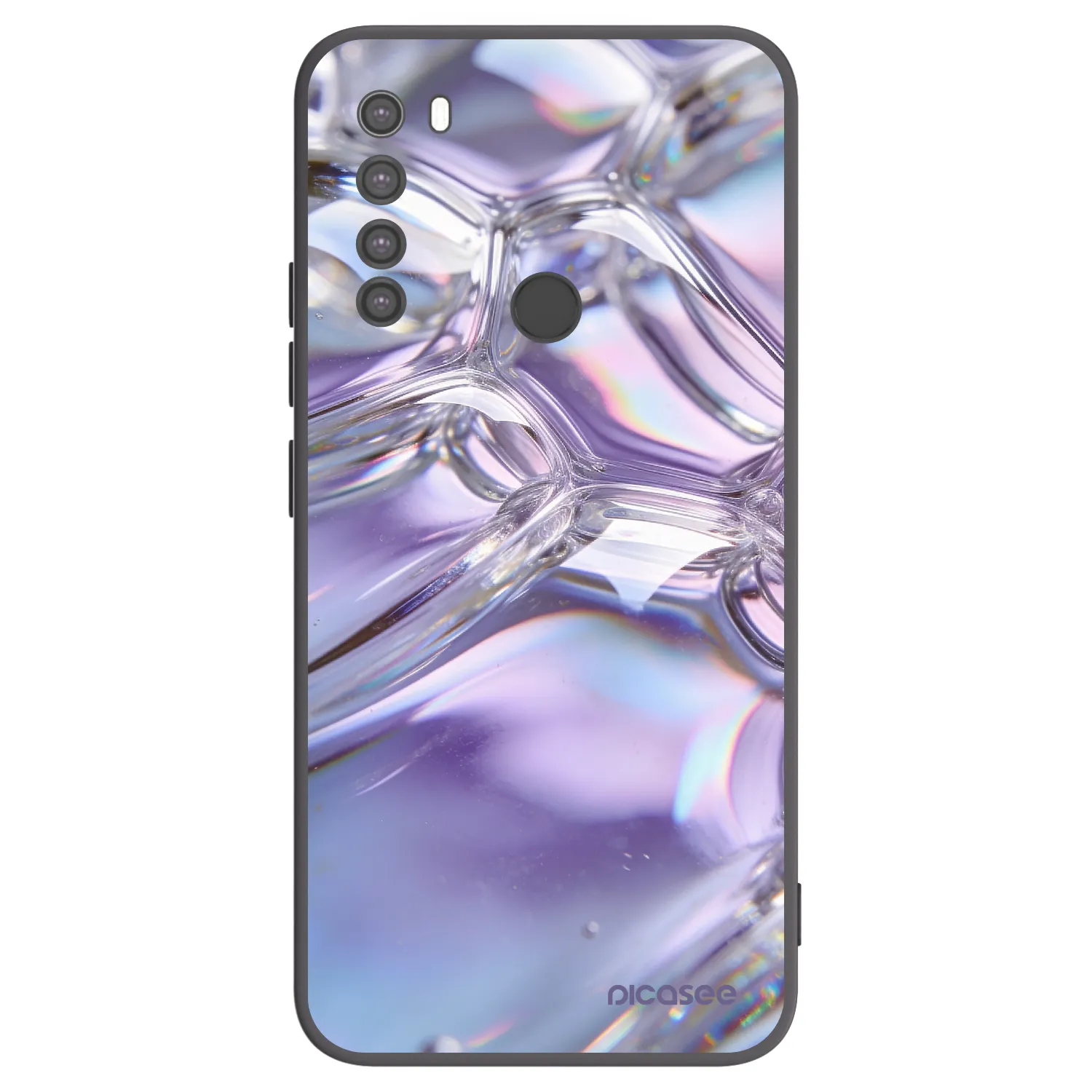 Picasee silikónový čierny obal pre Xiaomi Redmi Note 8 - Iridescent bubbles
