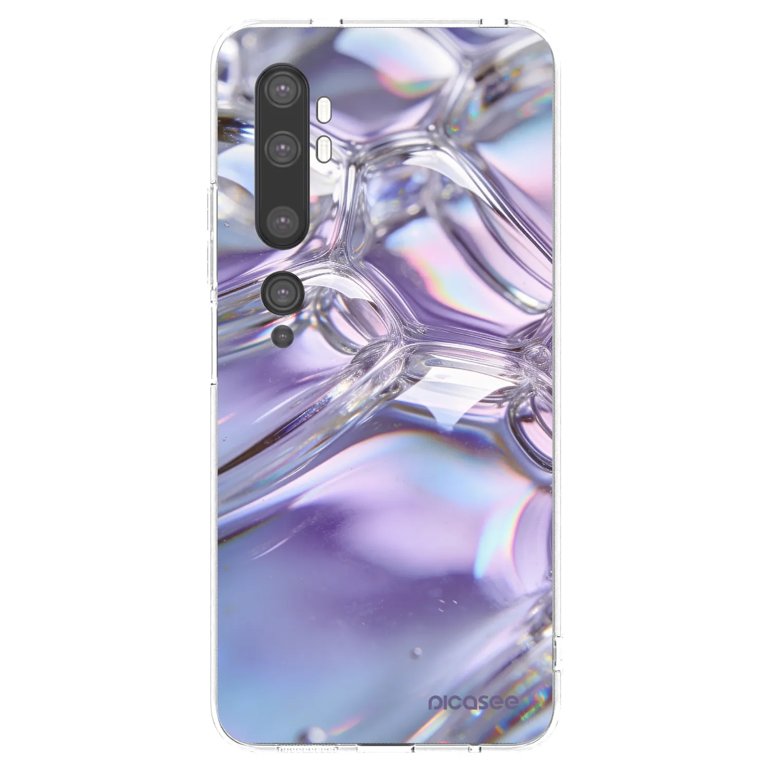 Picasee silikónový prehľadný obal pre Xiaomi Mi Note 10 (Pro) - Iridescent bubbles