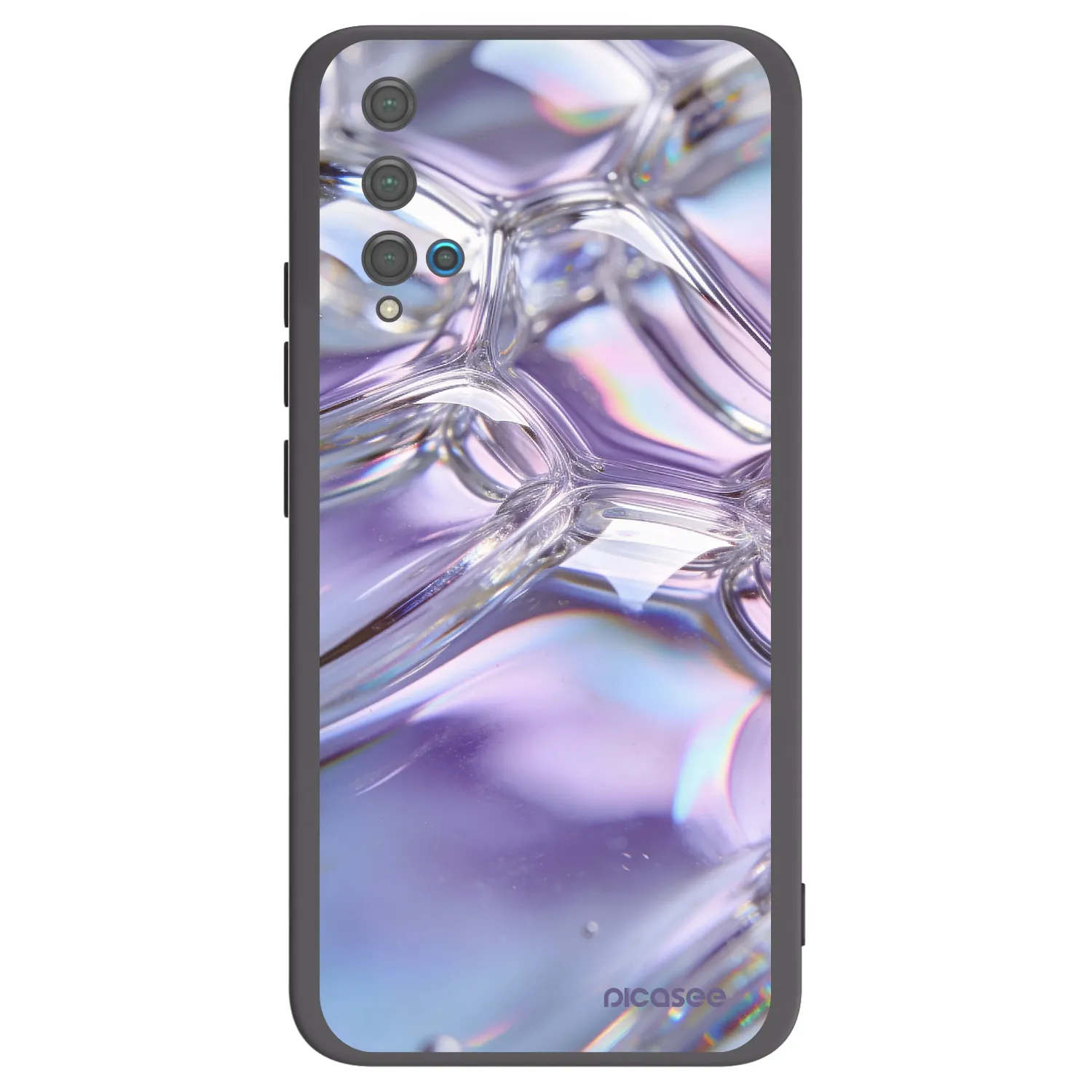 Picasee silikónový čierny obal pre Huawei Nova 5T - Iridescent bubbles