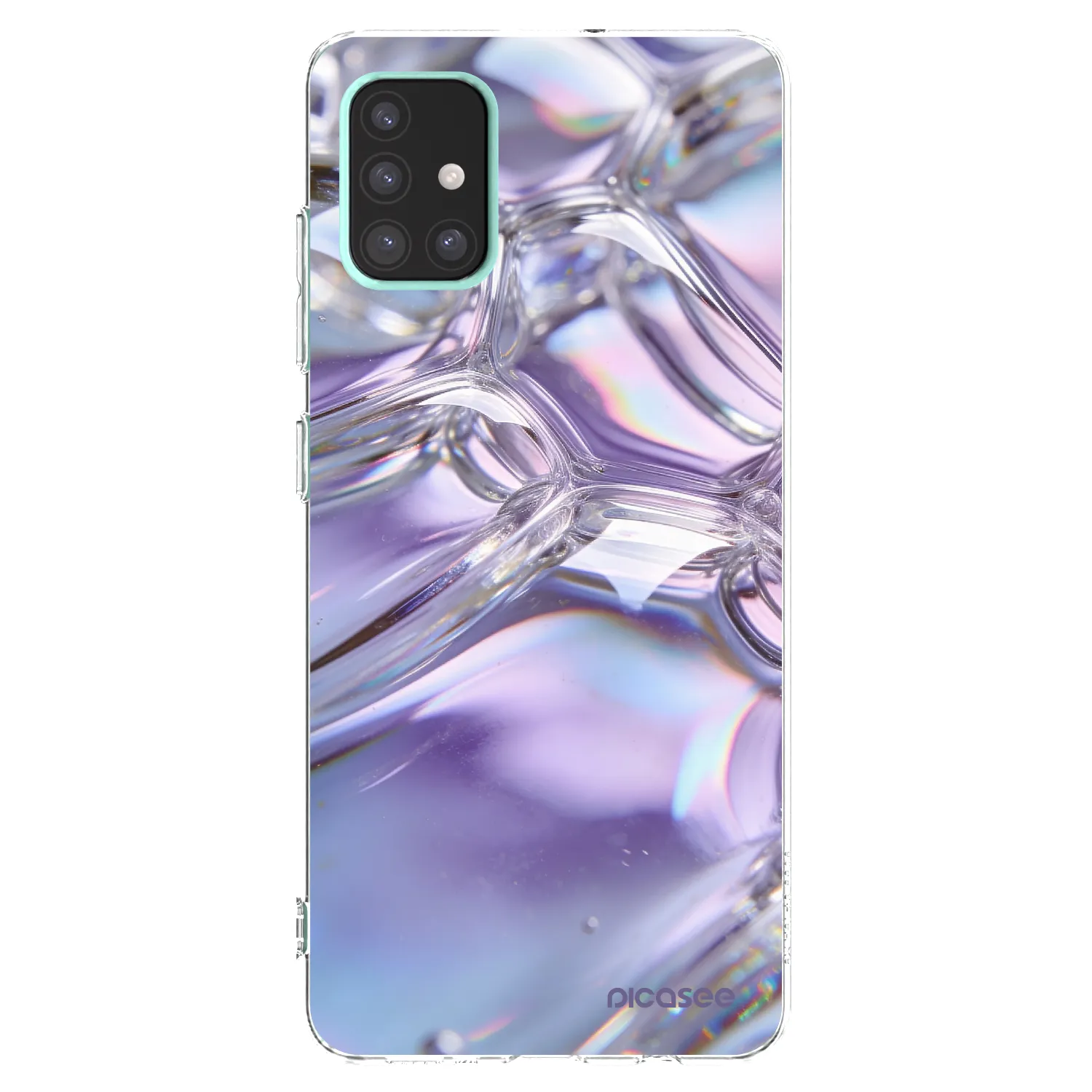 Picasee silikónový prehľadný obal pre Samsung Galaxy A51 A515F - Iridescent bubbles