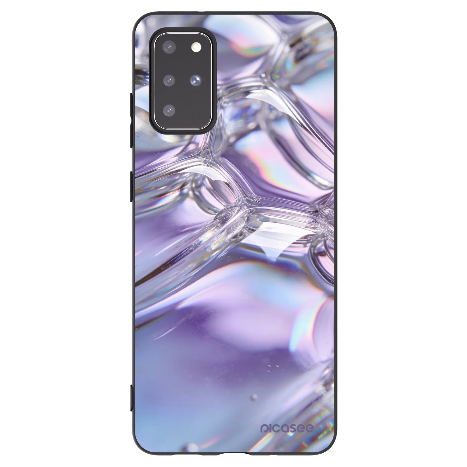 Picasee silikónový čierny obal pre Samsung Galaxy S20+ G985F - Iridescent bubbles