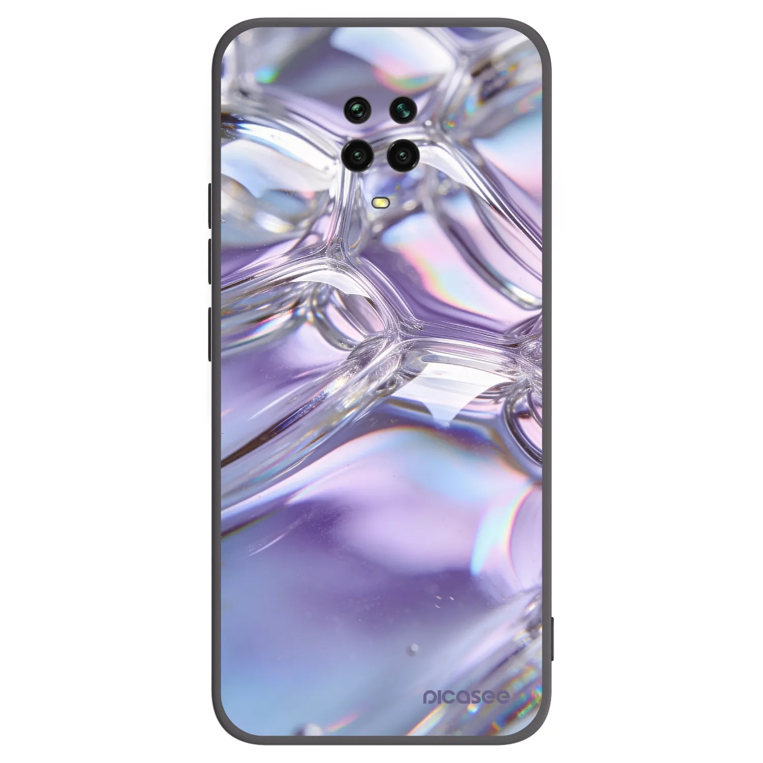 Picasee silikónový čierny obal pre Xiaomi Redmi Note 9 Pro - Iridescent bubbles