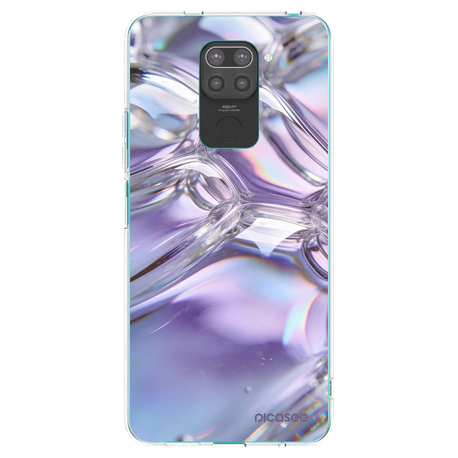 Picasee silikónový čierny obal pre Xiaomi Redmi Note 9 - Iridescent bubbles