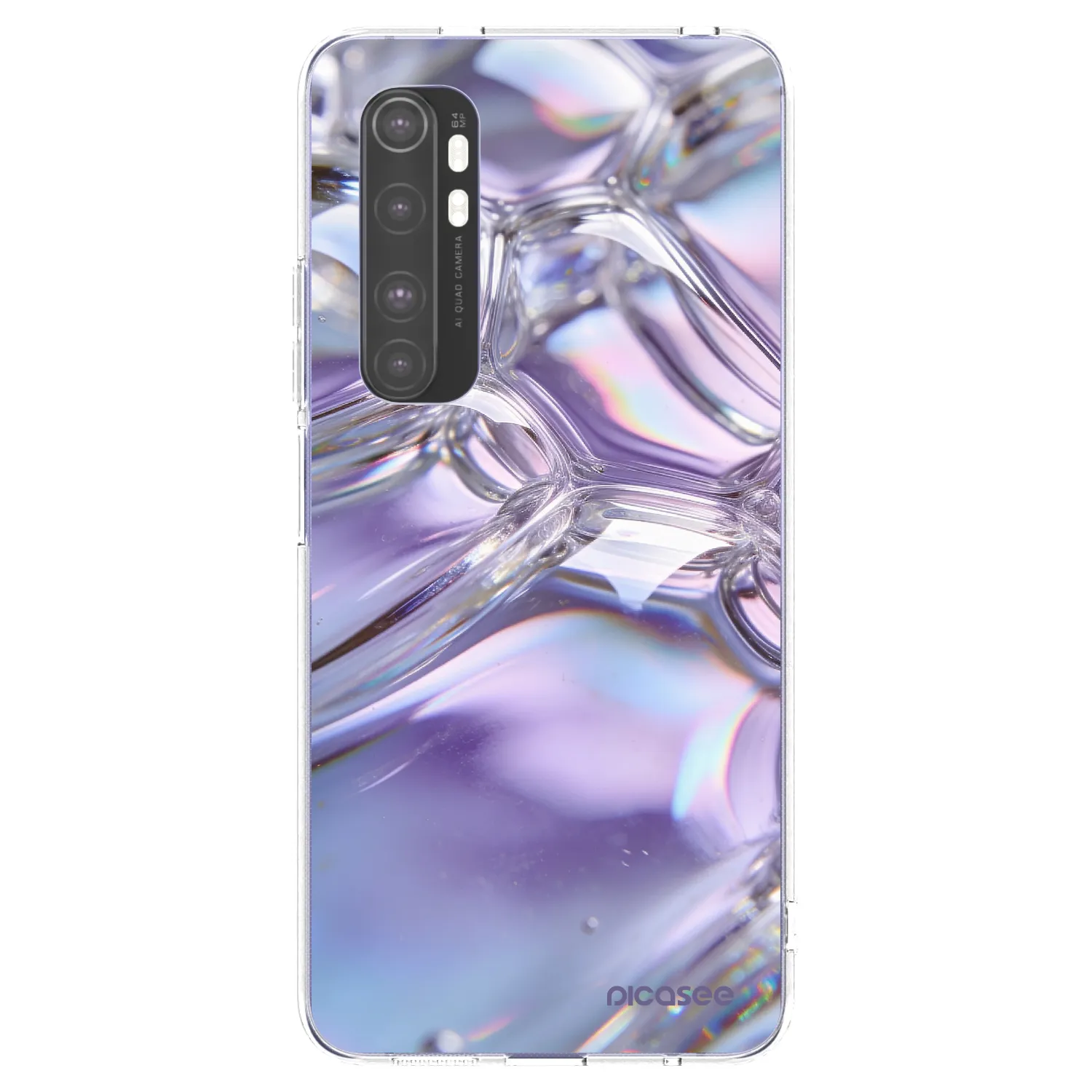Picasee silikónový prehľadný obal pre Xiaomi Mi Note 10 Lite - Iridescent bubbles