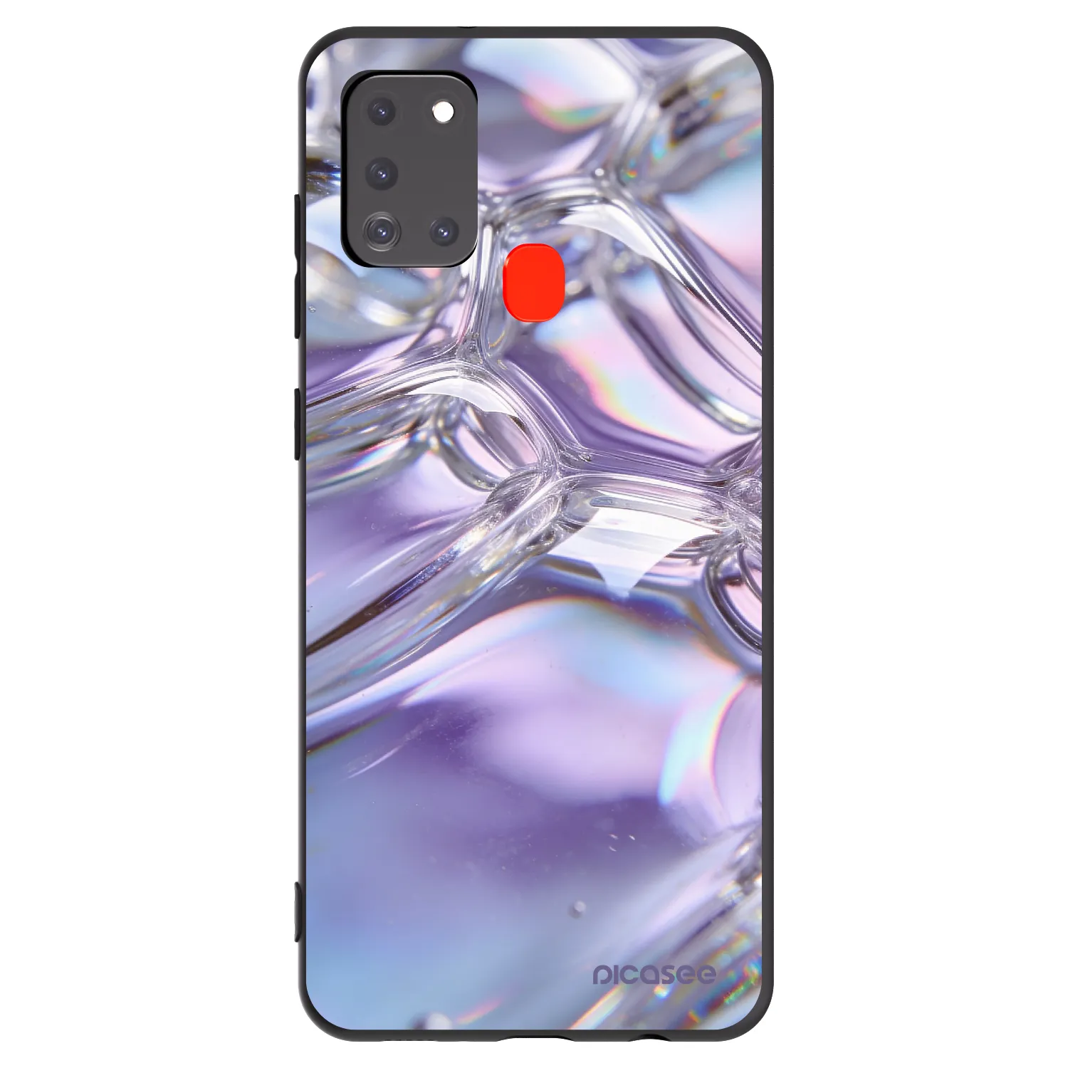 Picasee silikónový čierny obal pre Samsung Galaxy A21s - Iridescent bubbles