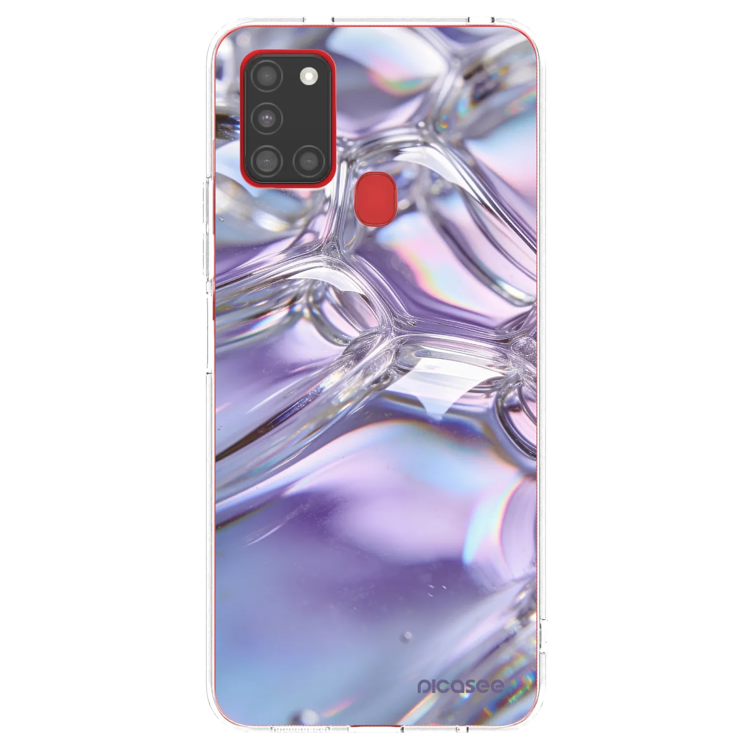 Picasee silikónový prehľadný obal pre Samsung Galaxy A21s - Iridescent bubbles