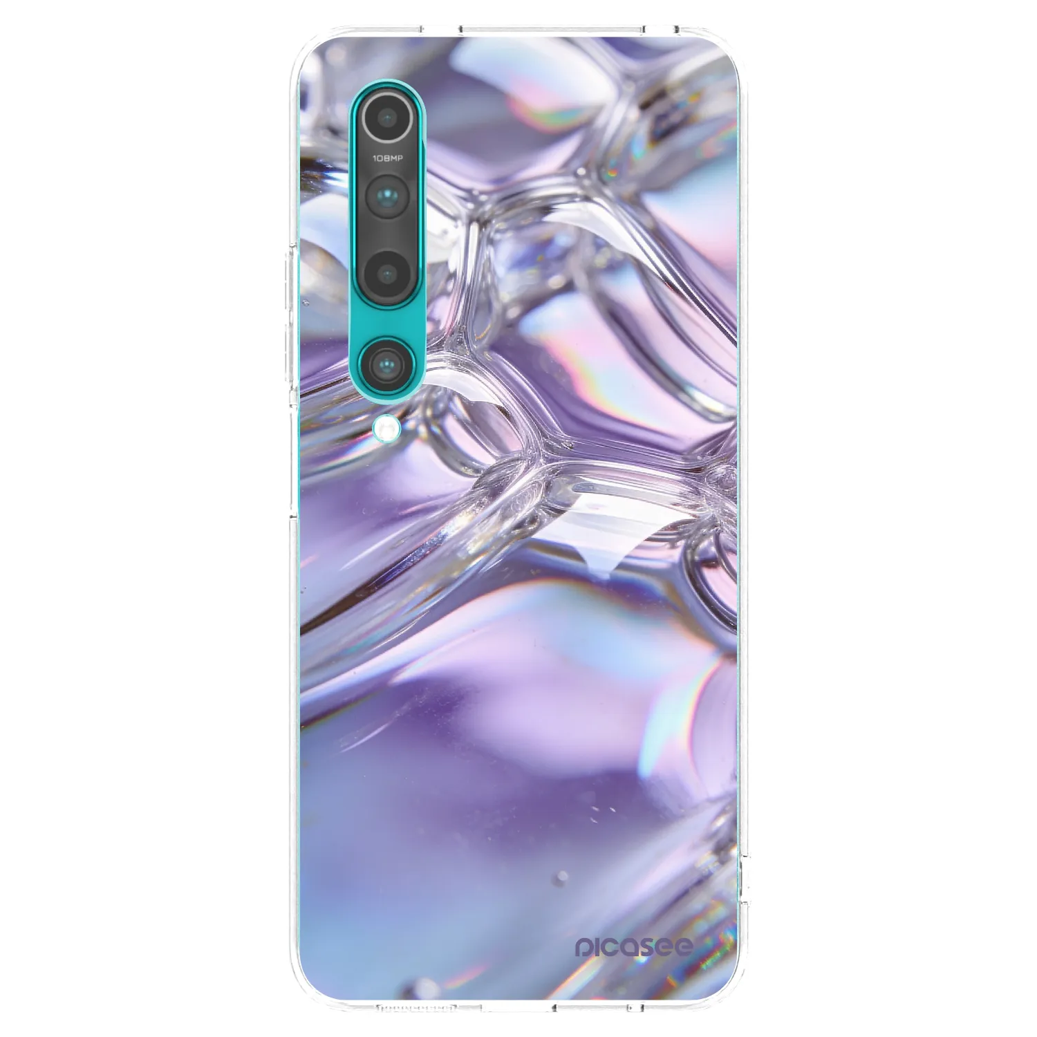 Picasee silikónový prehľadný obal pre Xiaomi Mi 10 - Iridescent bubbles