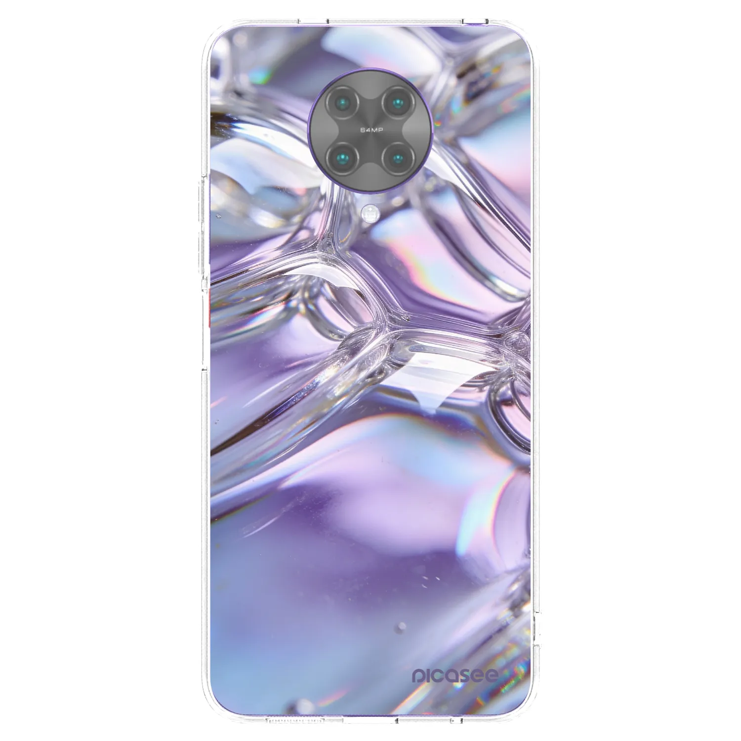 Picasee silikónový prehľadný obal pre Xiaomi Poco F2 Pro - Iridescent bubbles