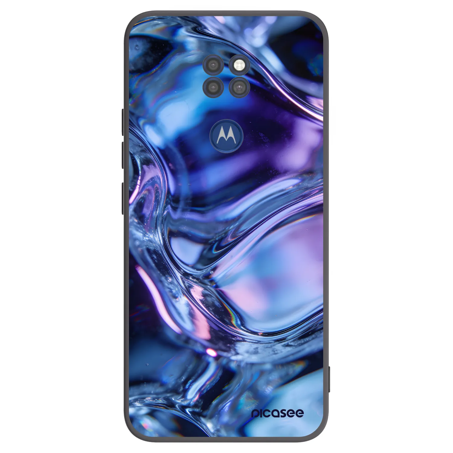 Picasee silikónový čierny obal pre Motorola Moto G9 Play - Iris liquid