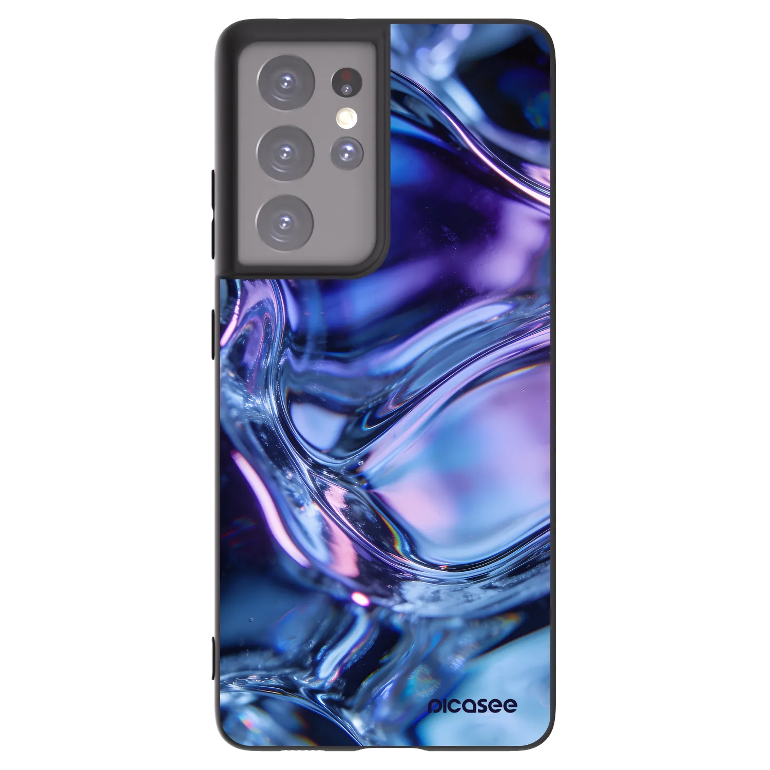 Picasee silikónový čierny obal pre Samsung Galaxy S21 Ultra 5G G998B - Iris liquid