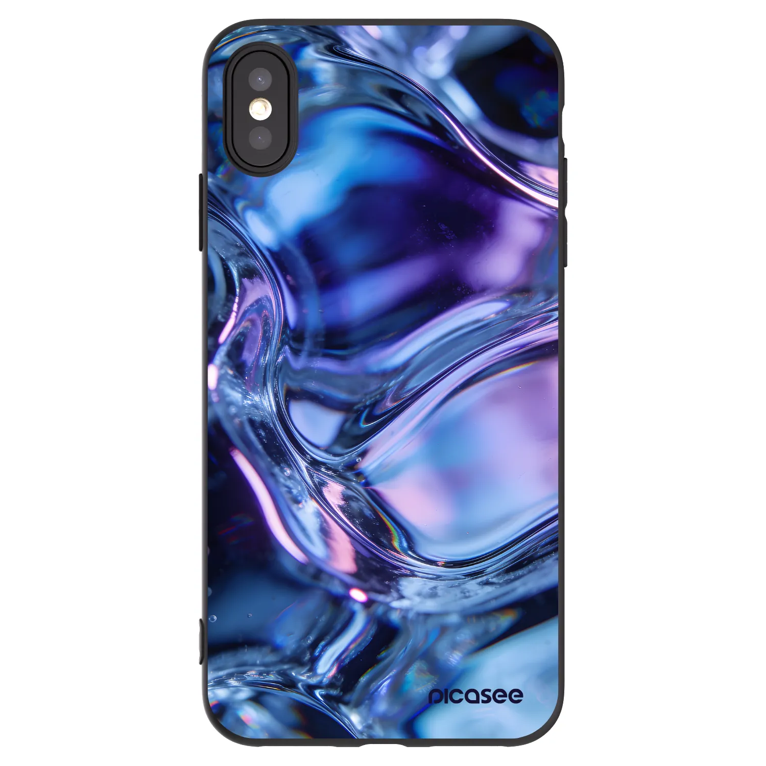 Picasee silikónový čierny obal pre Apple iPhone XS Max - Iris liquid