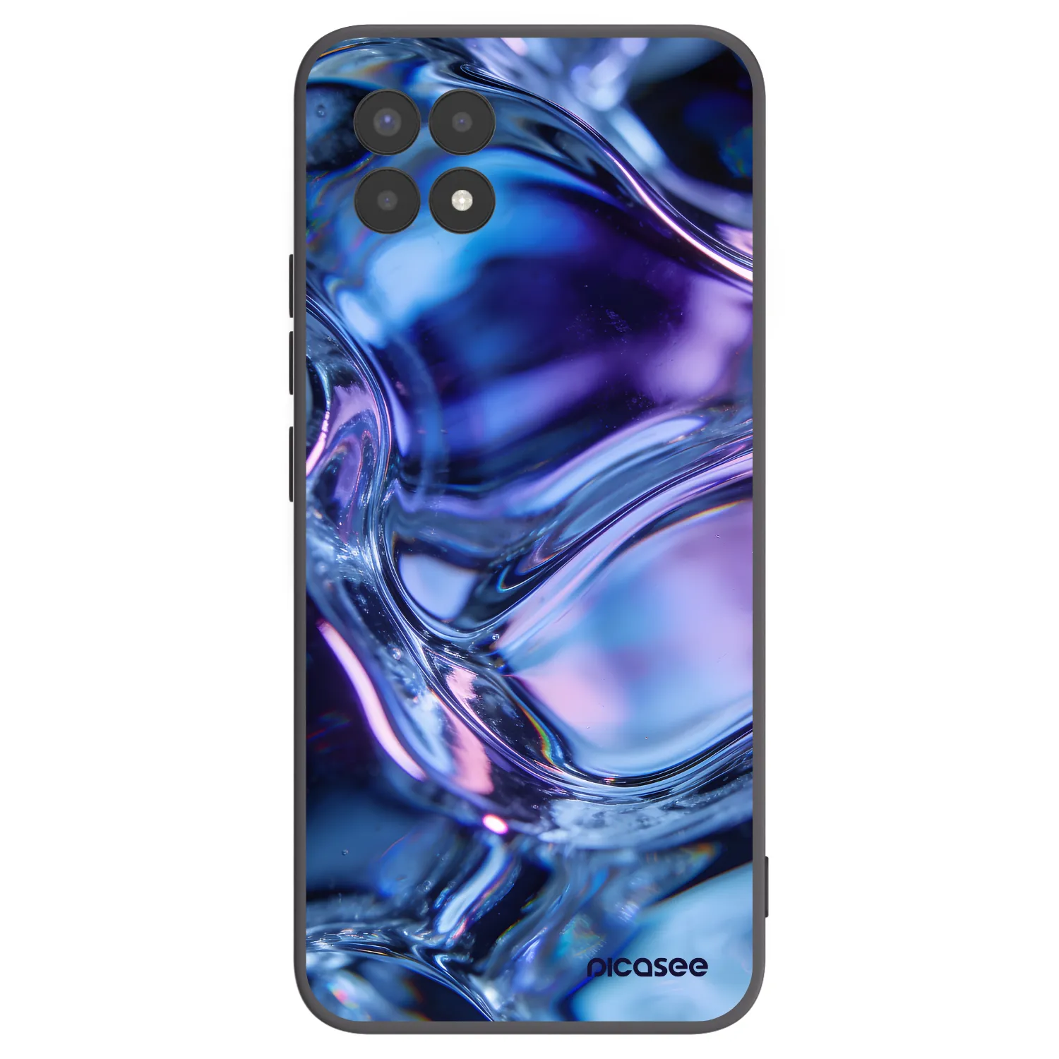 Picasee silikónový čierny obal pre Realme 8i - Iris liquid