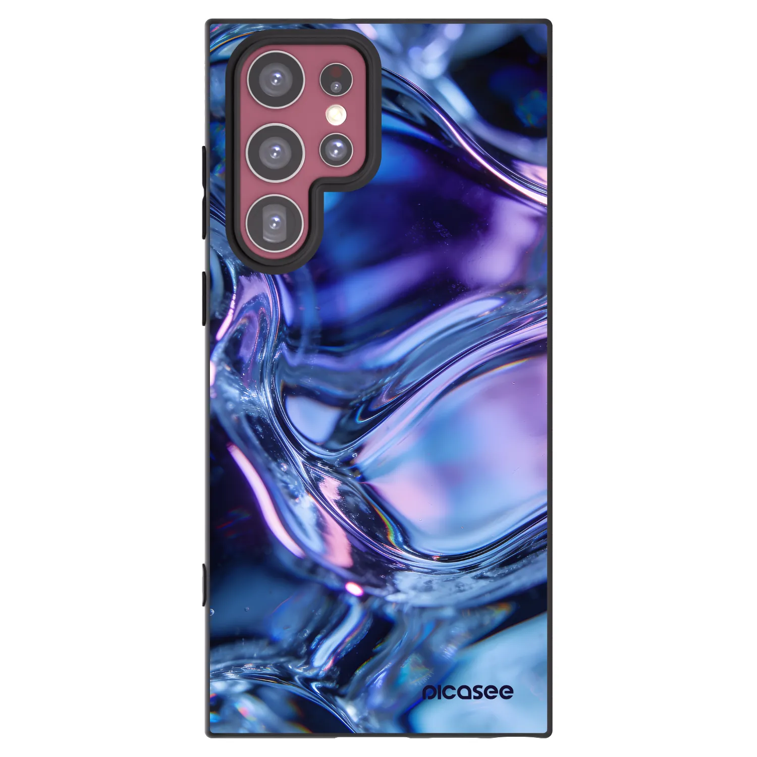 Picasee silikónový čierny obal pre Samsung Galaxy S22 Ultra 5G - Iris liquid
