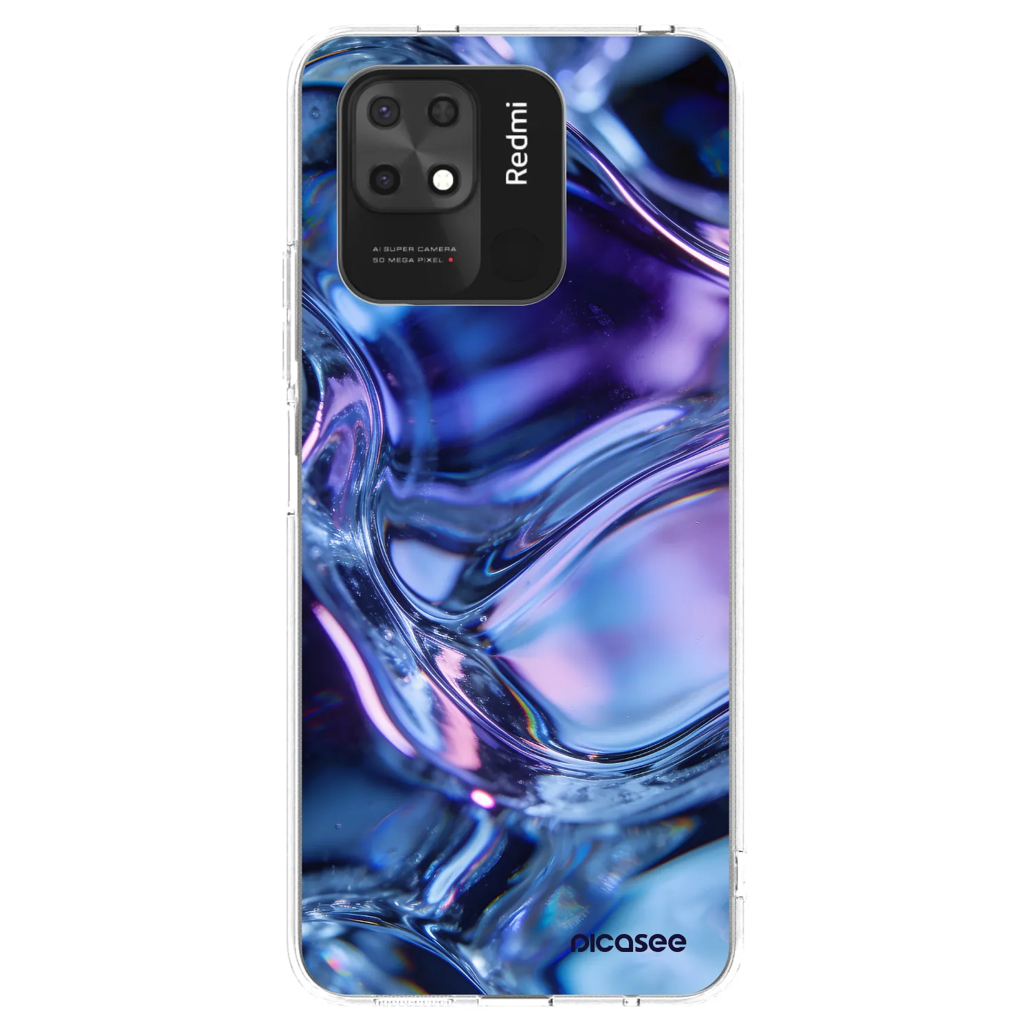 Picasee silikónový prehľadný obal pre Xiaomi Redmi 10C - Iris liquid