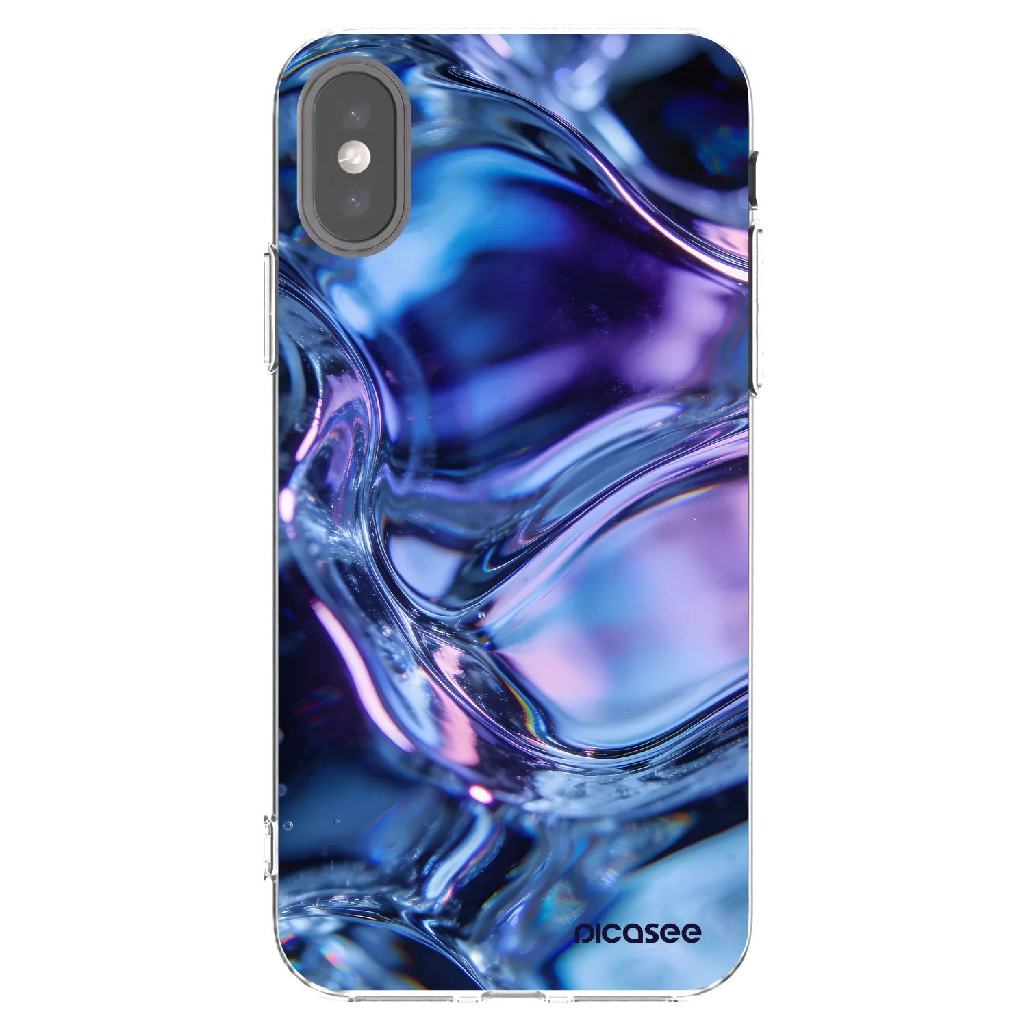 Picasee silikónový prehľadný obal pre Apple iPhone X/XS - Iris liquid
