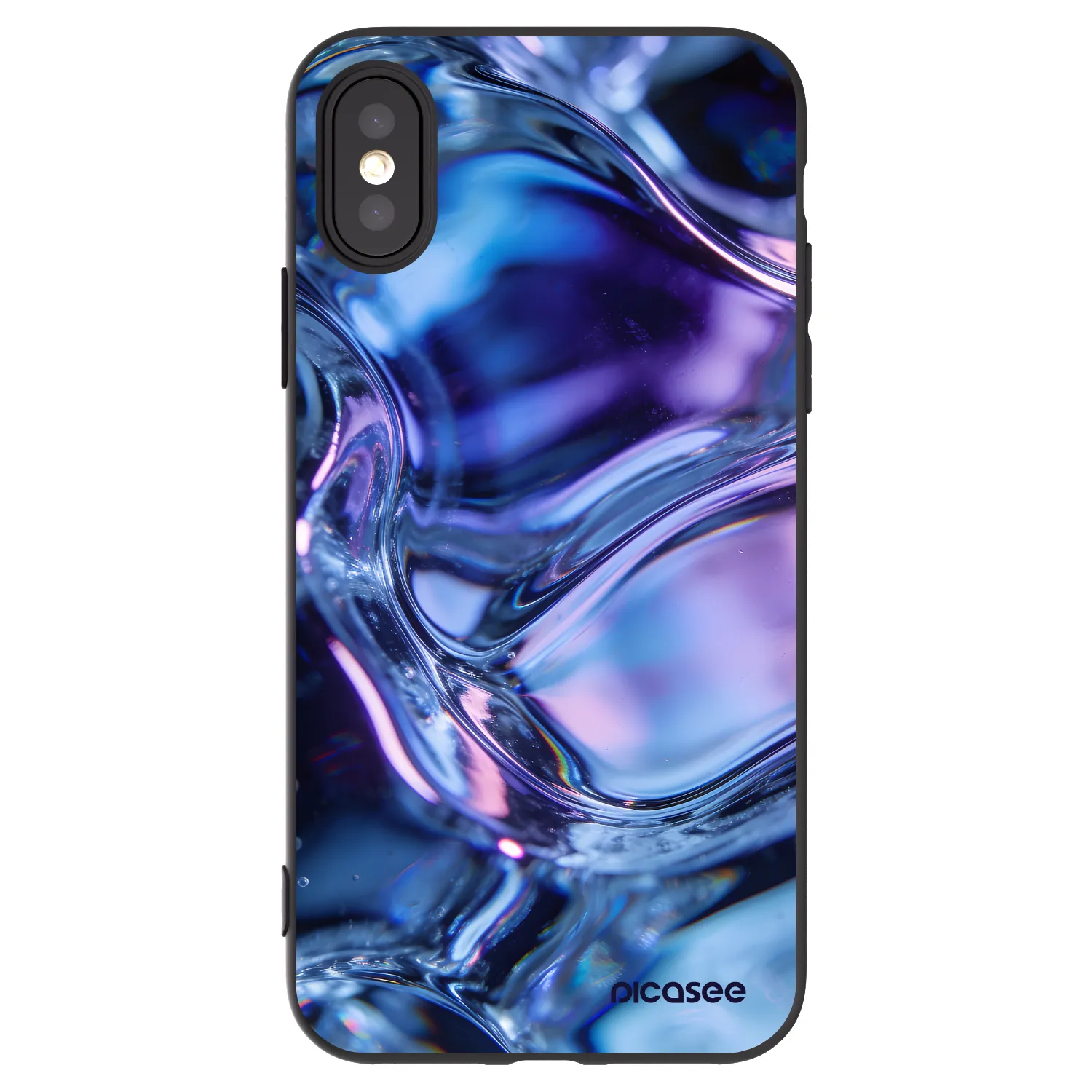 Picasee silikónový čierny obal pre Apple iPhone X/XS - Iris liquid