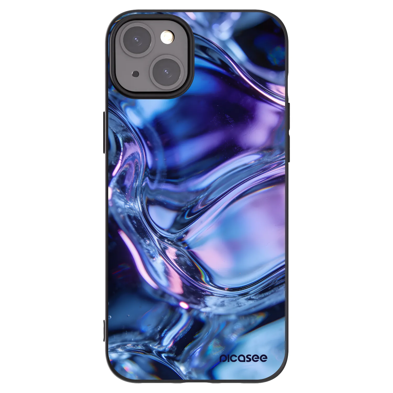 Picasee silikónový čierny obal pre Apple iPhone 15 Plus - Iris liquid