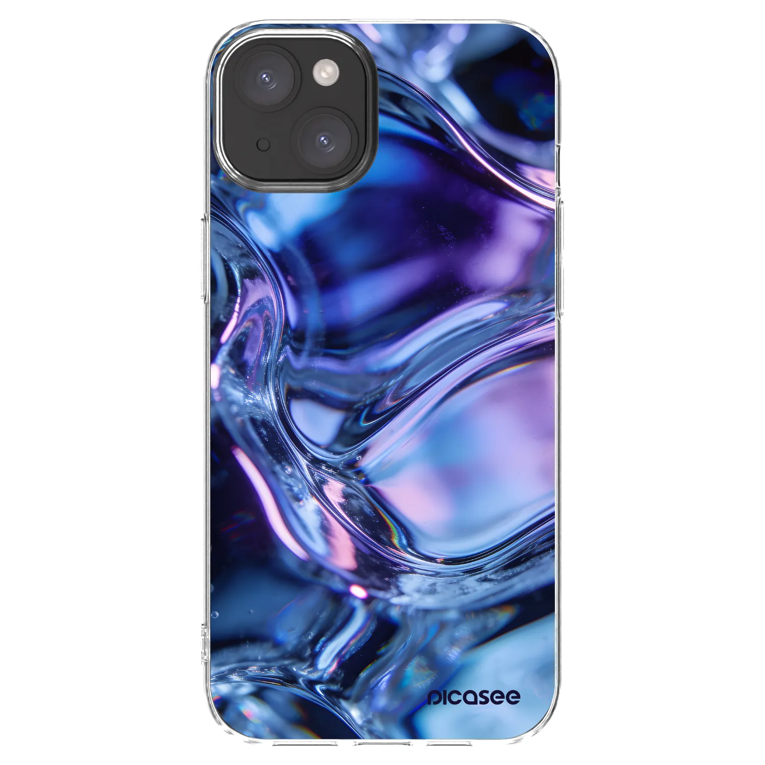 Picasee silikónový prehľadný obal pre Apple iPhone 15 Plus - Iris liquid