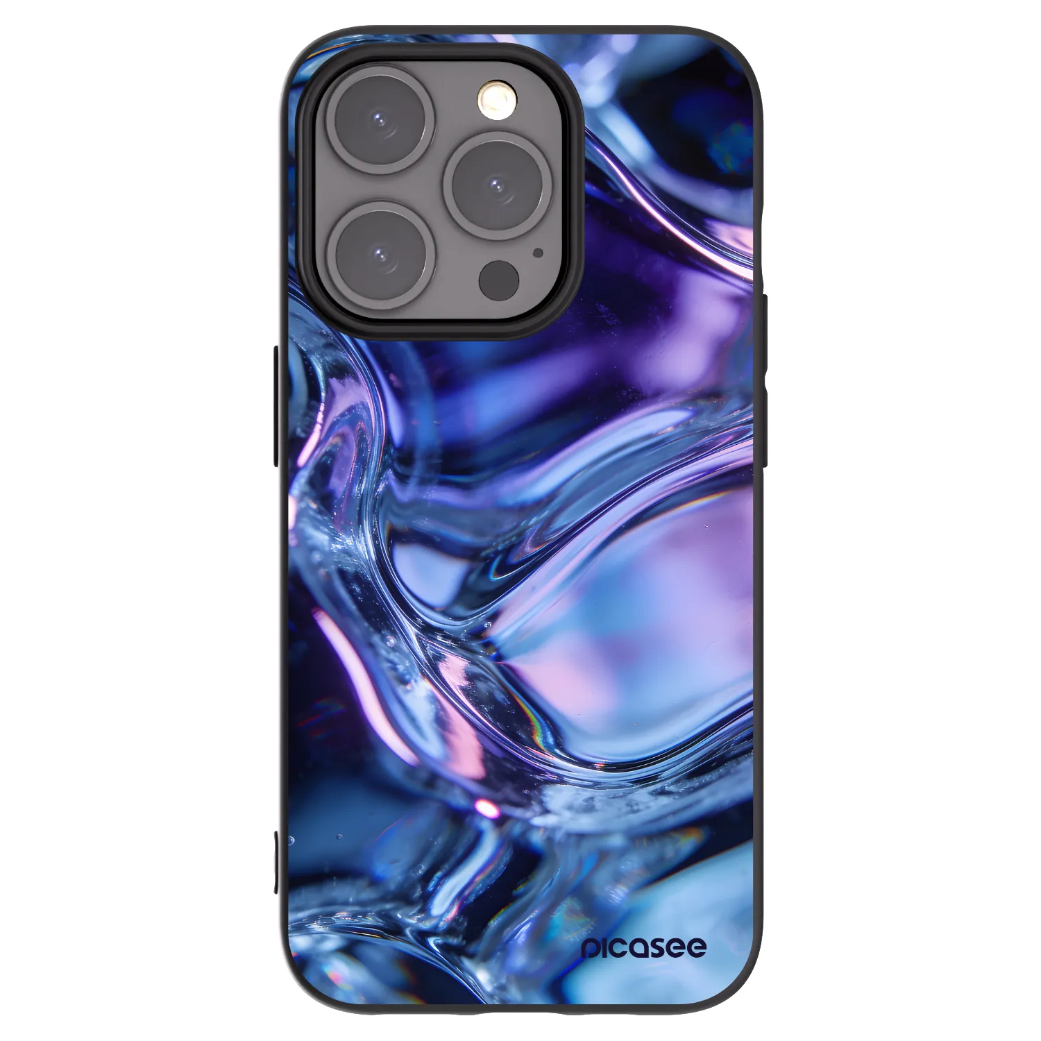 Picasee silikónový čierny obal pre Apple iPhone 15 Pro - Iris liquid