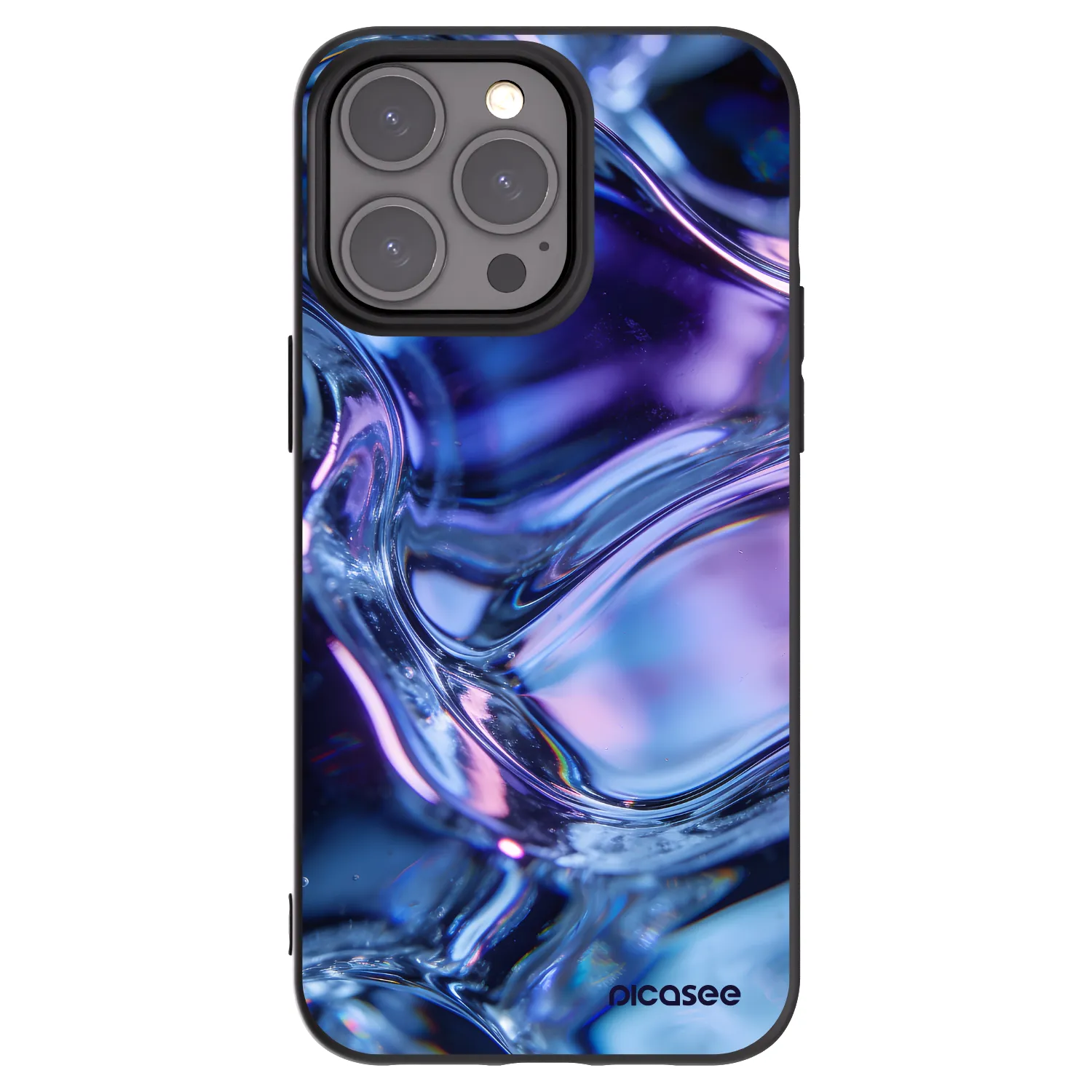 Picasee silikónový čierny obal pre Apple iPhone 15 Pro Max - Iris liquid