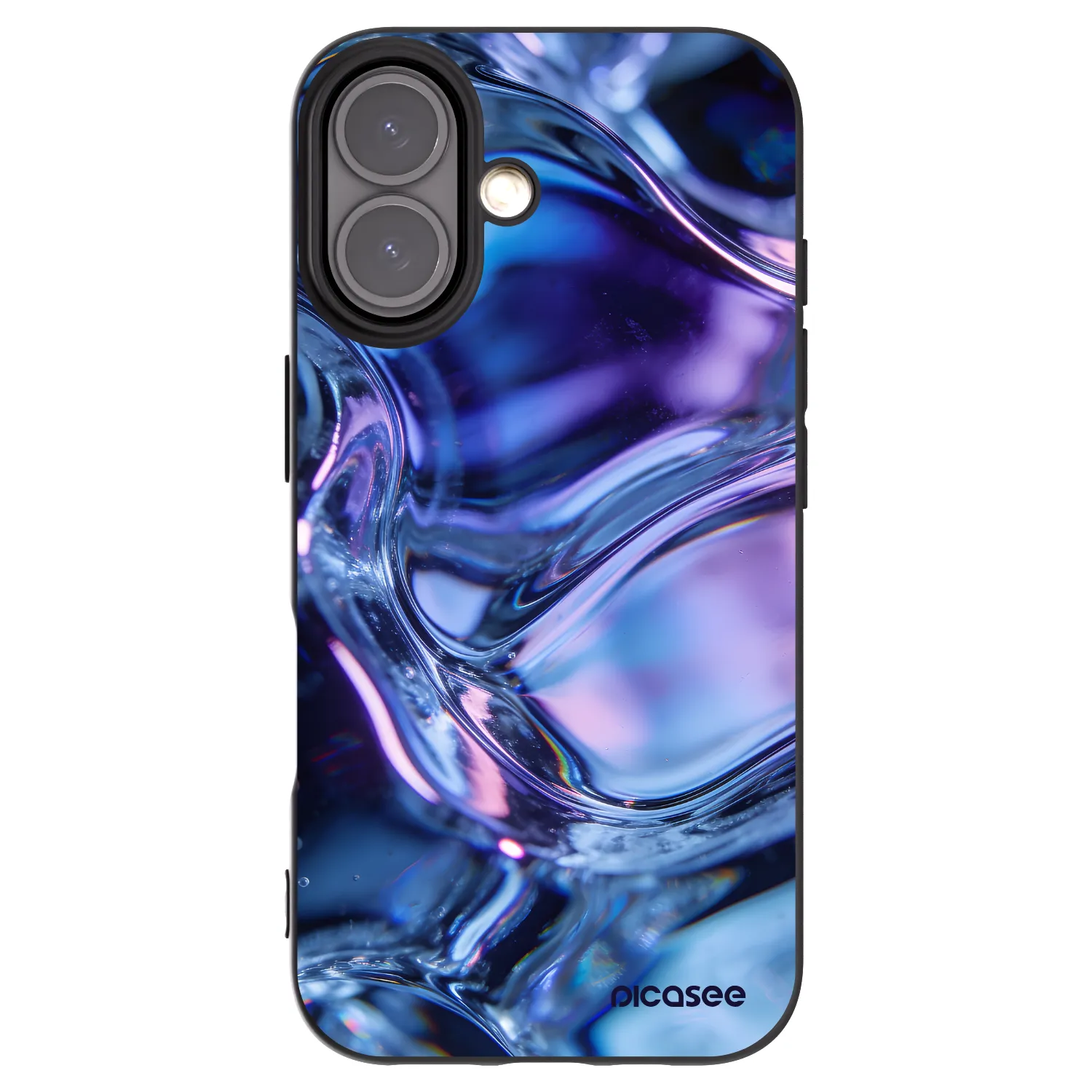 Picasee silikónový čierny obal pre Apple iPhone 16 - Iris liquid
