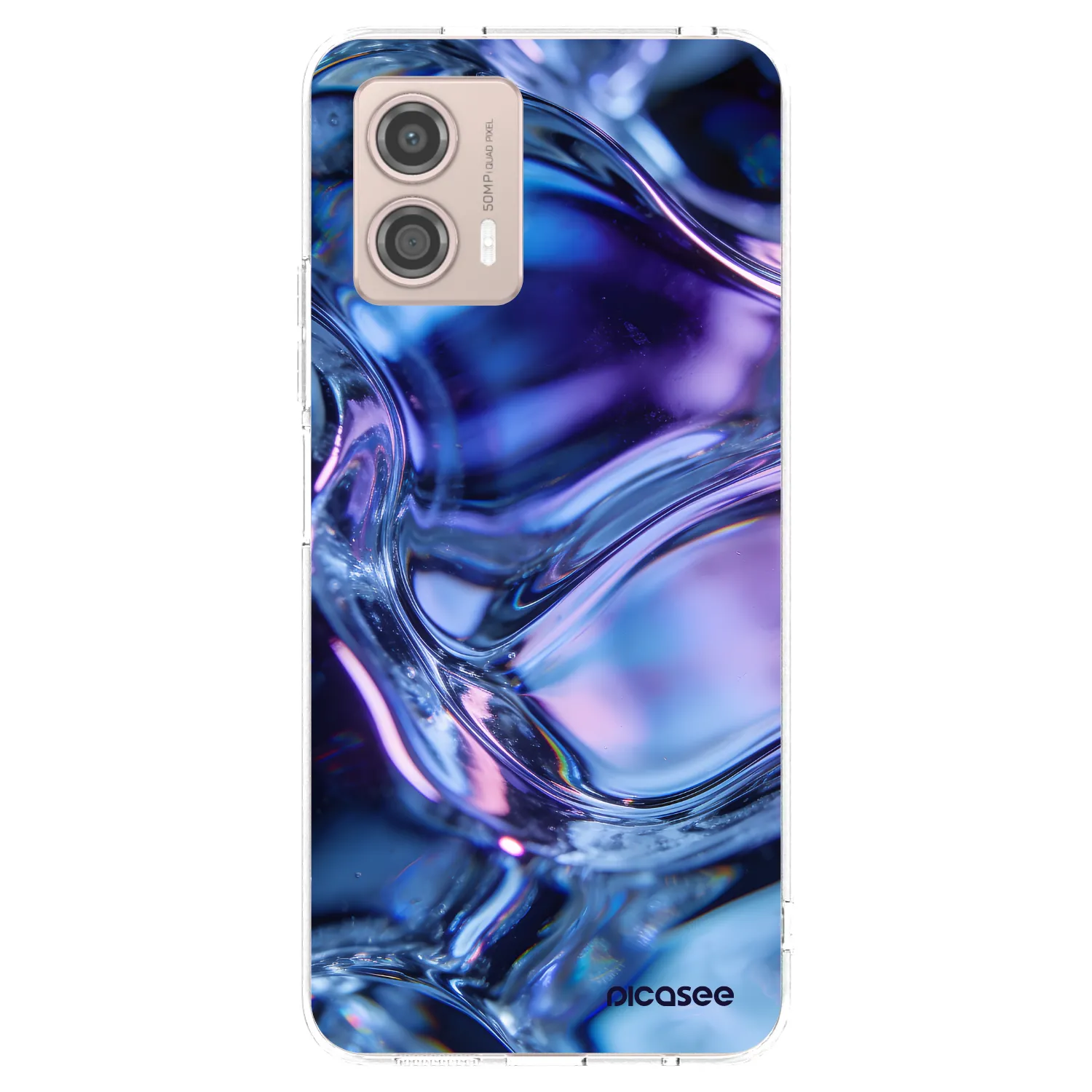 Picasee silikónový prehľadný obal pre Motorola Moto G53 5G - Iris liquid