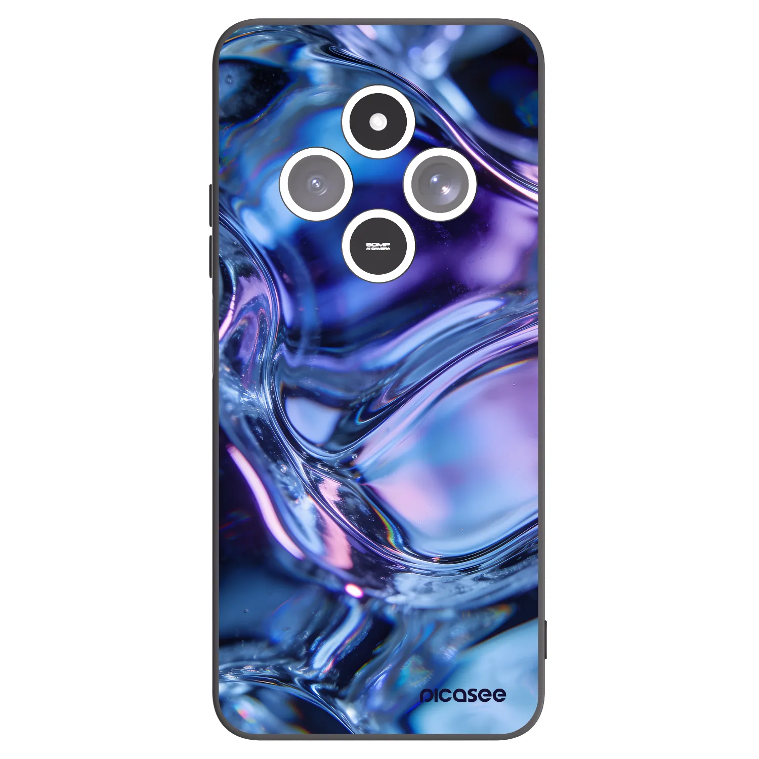 Picasee silikónový čierny obal pre Xiaomi Redmi 14C - Iris liquid
