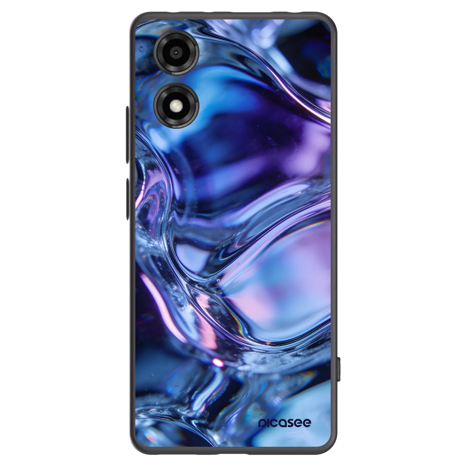 Picasee silikónový čierny obal pre Motorola Moto E14 - Iris liquid