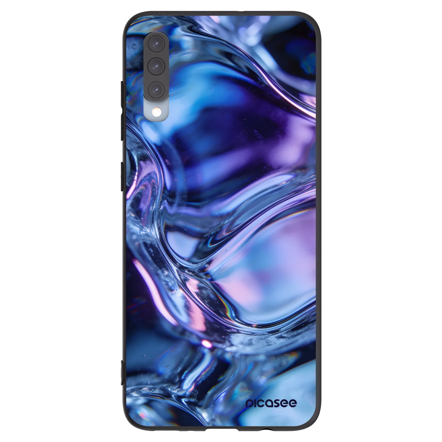 Picasee silikónový čierny obal pre Samsung Galaxy A70 A705F - Iris liquid