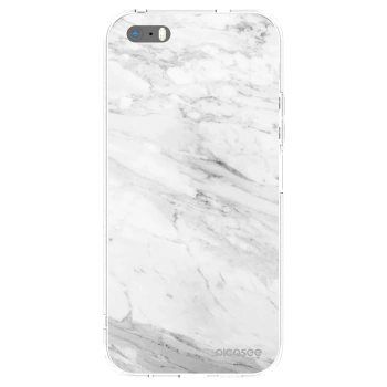 Picasee silikónový prehľadný obal pre Apple iPhone 5/5S/SE - White marble