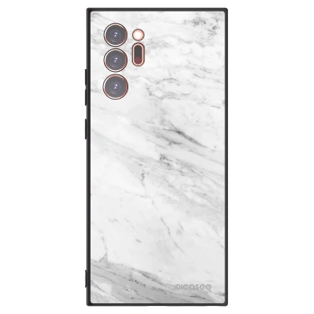 Picasee silikónový čierny obal pre Samsung Galaxy Note 20 Ultra - White marble