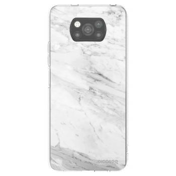 Picasee silikónový čierny obal pre Xiaomi Poco X3 - White marble