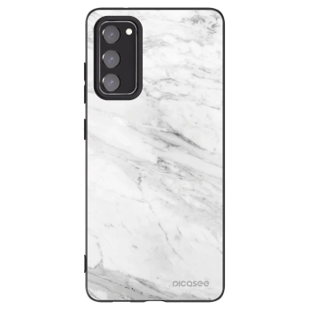 Picasee silikónový čierny obal pre Samsung Galaxy S20 FE - White marble