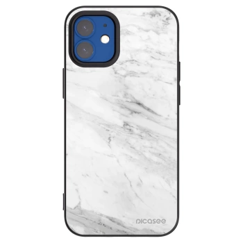 Picasee silikónový čierny obal pre Apple iPhone 12 mini - White marble