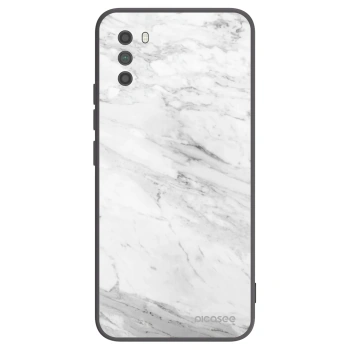 Picasee silikónový čierny obal pre Xiaomi Poco M3 - White marble