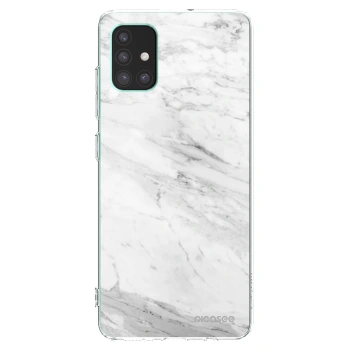 Picasee silikónový prehľadný obal pre Samsung Galaxy M51 M515F - White marble