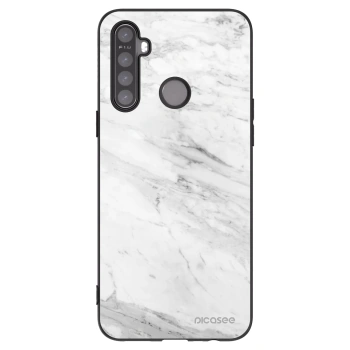 Picasee silikónový čierny obal pre Realme 5 - White marble